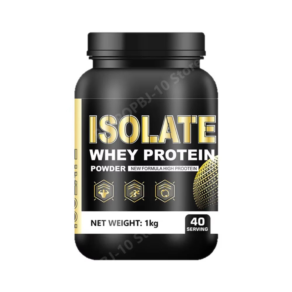 Whey Protein Isolate Powder Low Fat Supplement for Muscle Recovery and Lean Diet Sports Fitness Nutrition 1kg