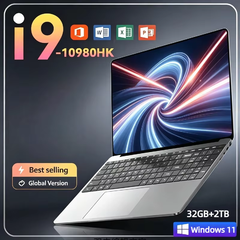 2026 New Intel i9-10980HK 15.6 inch Gaming Laptop Windows 11 Pro 32GB RAM 2TB SSD Backlit Keyboard Fingerprint Office Notebook