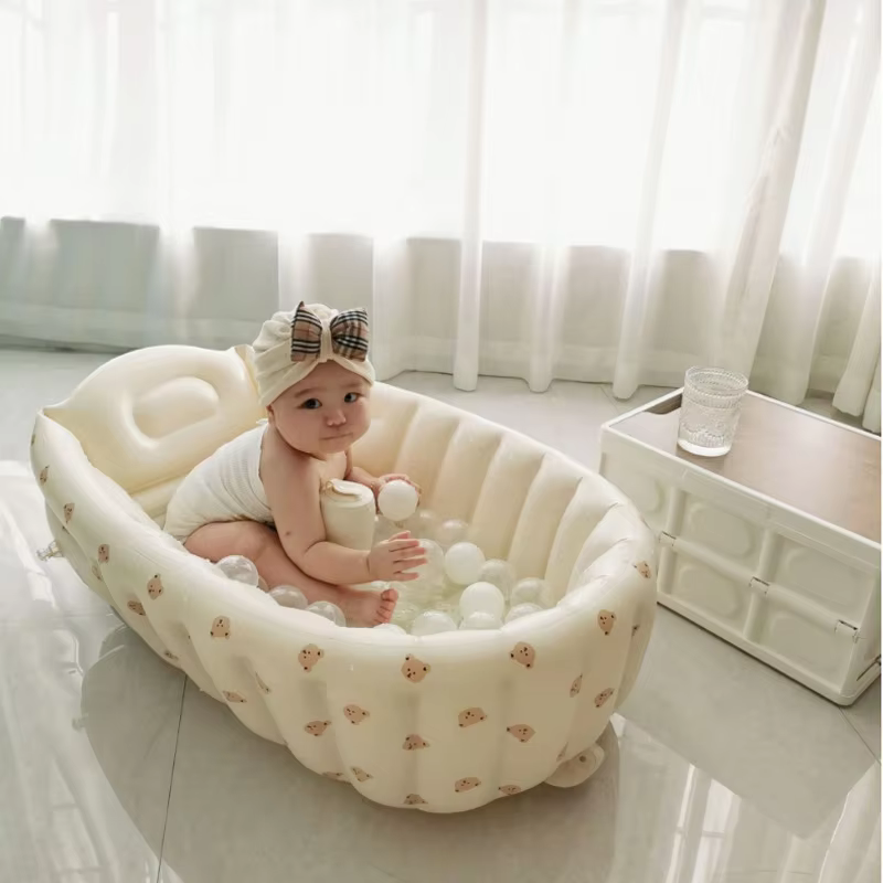 Inflatable Baby Bathtub Baby Inflatable Chair Toddler Bathing Tub Portable Seat Baths Baby Swimming Pool For Toddler 0-5 Years