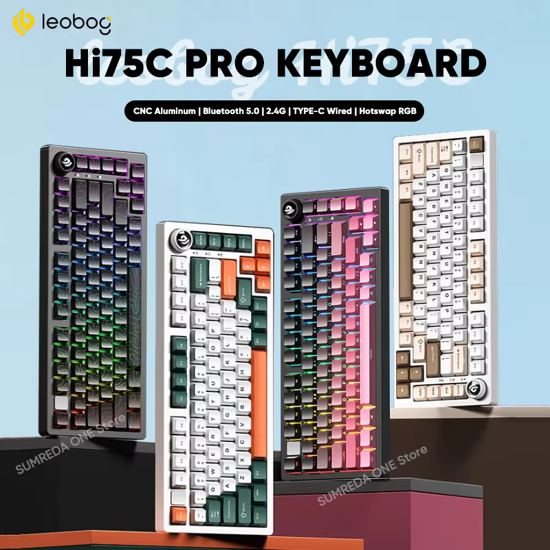Leobog Hi75C Gaming Aluminum Wireless Mechanical Keyboard Kit Hi75 Hi75C Pro 81Keys Bluetooth 2.4G Wired  Hotswap Gamer Keyboard