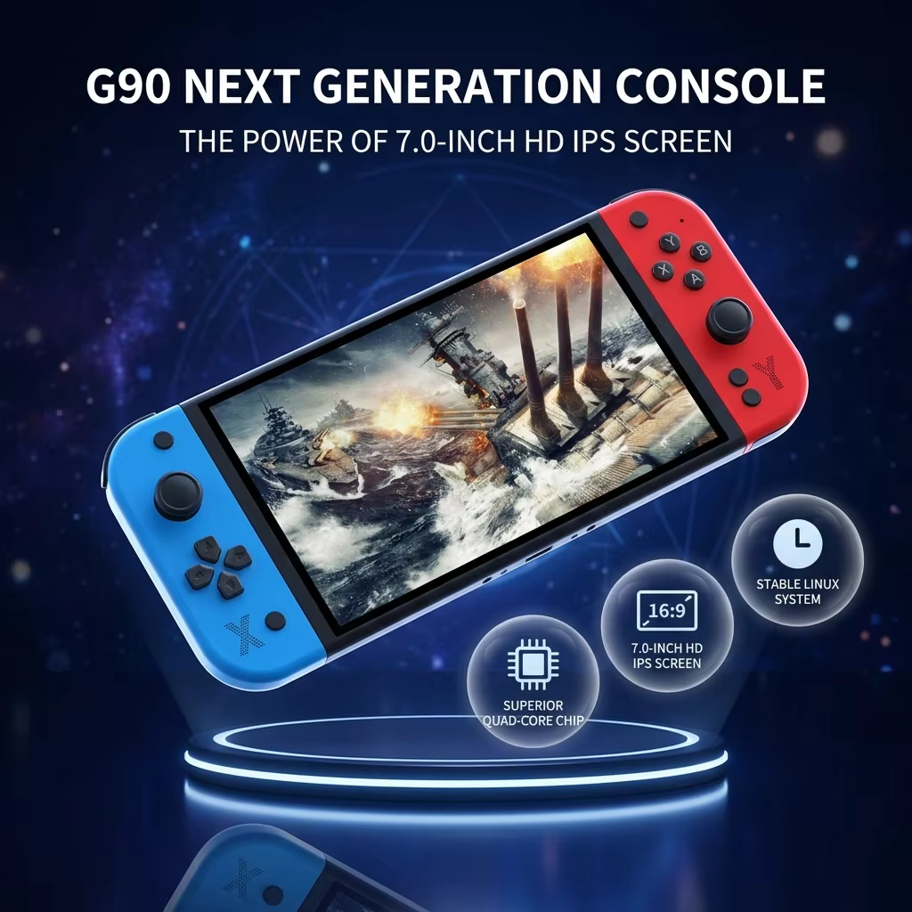 New G90 Retro Gaming Handheld Big Screen Built-in Rich Retro Arcade Games Portable Game Console Support TV Connection Children