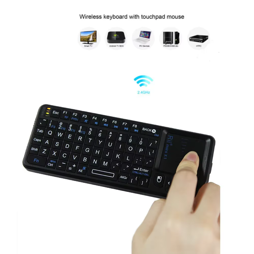 Rii Mini Wireless Keyboard Air Mouse Keyboards 2.4G Handheld Touchpad Gaming Keyboard For Phone Smart Tv Box Android Smartphones