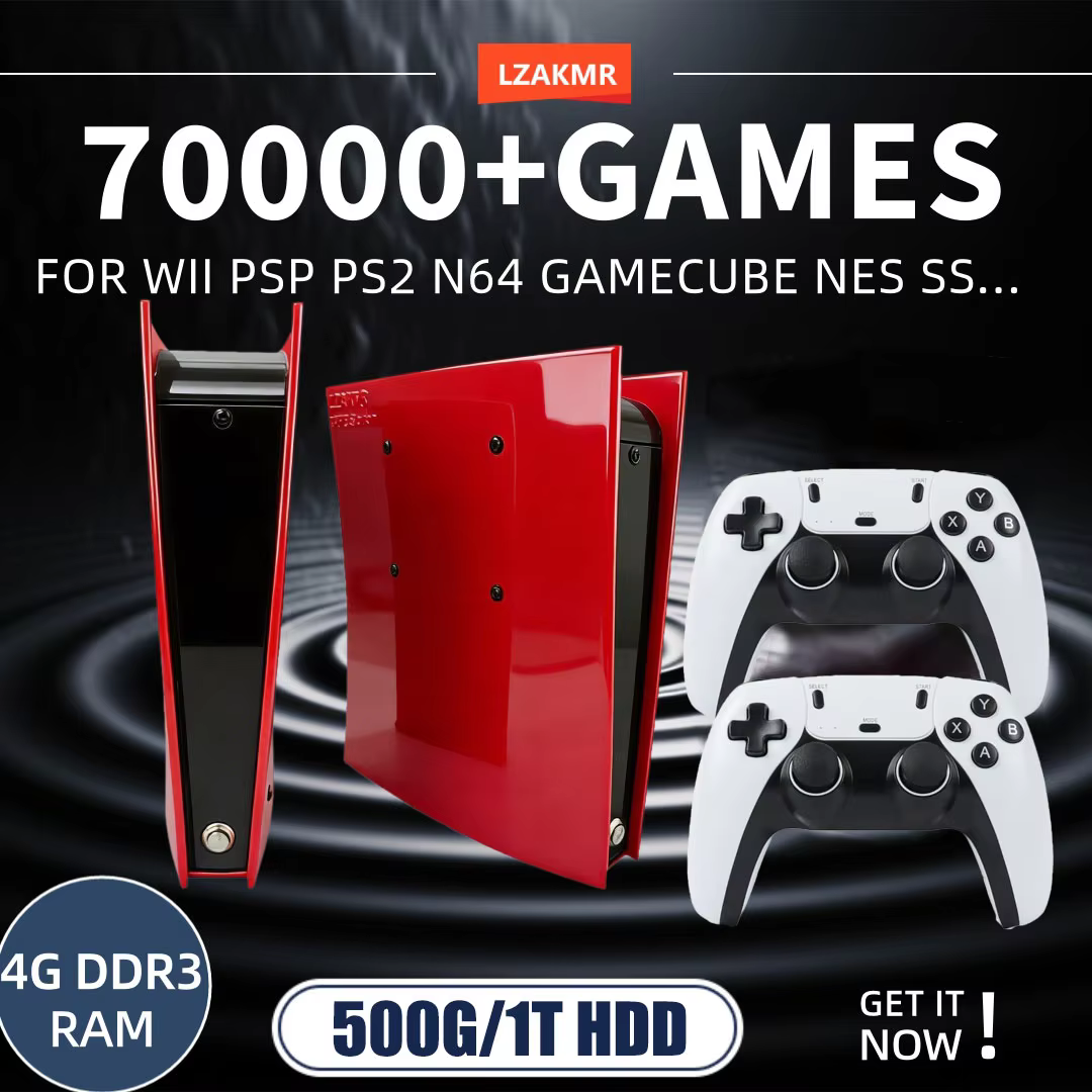 Retro Game Console X2 Batocera I3-3110M 1TB HDD 70,000+ Games 60+ Emulators for PS2 Wii PSP GC N64 4K HD TV Wireless Controller