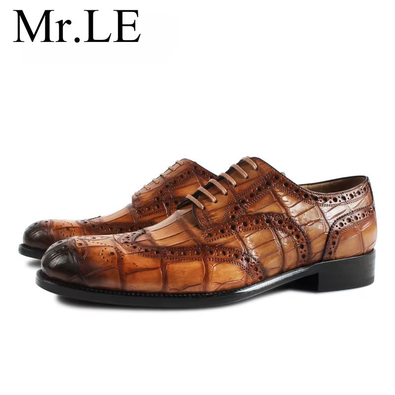 Crocodile Leather Men dress shoes Men's Derby Shoes - Durable, Comfortable, Breathable & Stylish