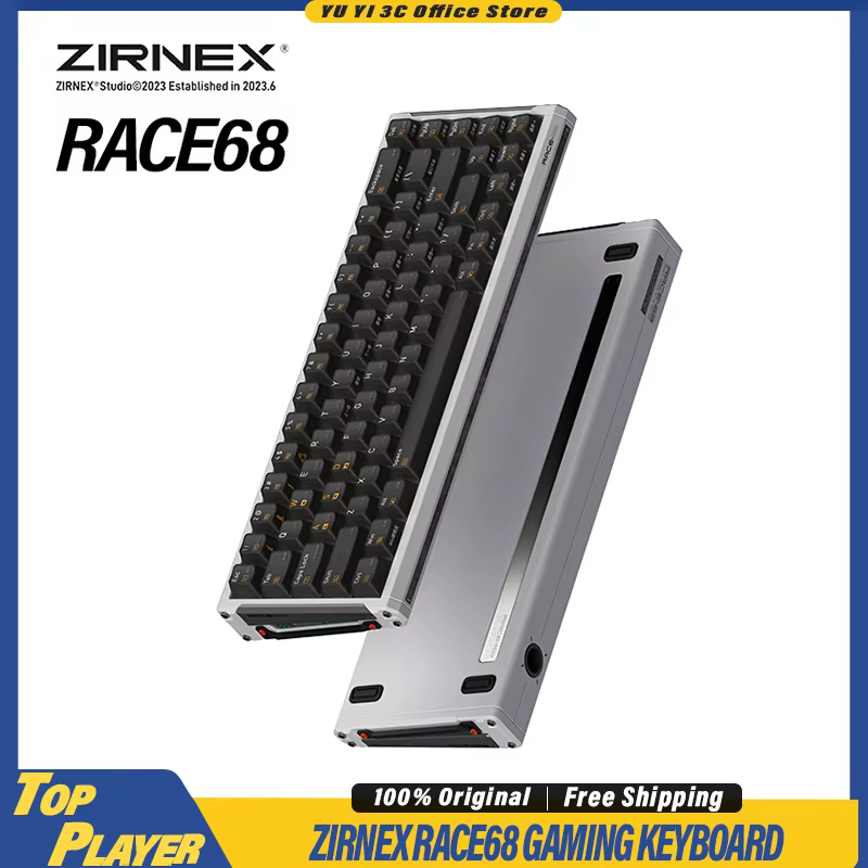 ZIRNEX RACE68 Gaming Keyboard Hall Effect 0.005mm Rapid Trigger Accuracy Switch 0.125ms Ultra Low Latency 8kHz Polling Rate