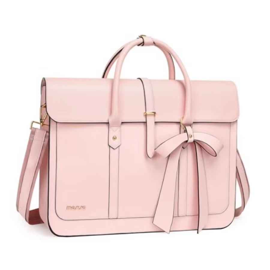 Laptop Bag for Women, 15-15.6 inch PU Leather Laptop Shoulder Bags Convertible Backpack, Messenger Bags Casual Handbag Work Bri