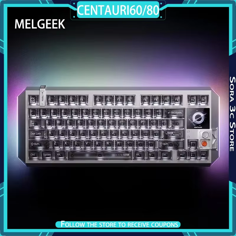 MelGeek Centauri60/80 Hall Effect Gaming Keyboard Aluminum Alloy Body with Knob Low Latency Gaming Keyboard Computer Accessories