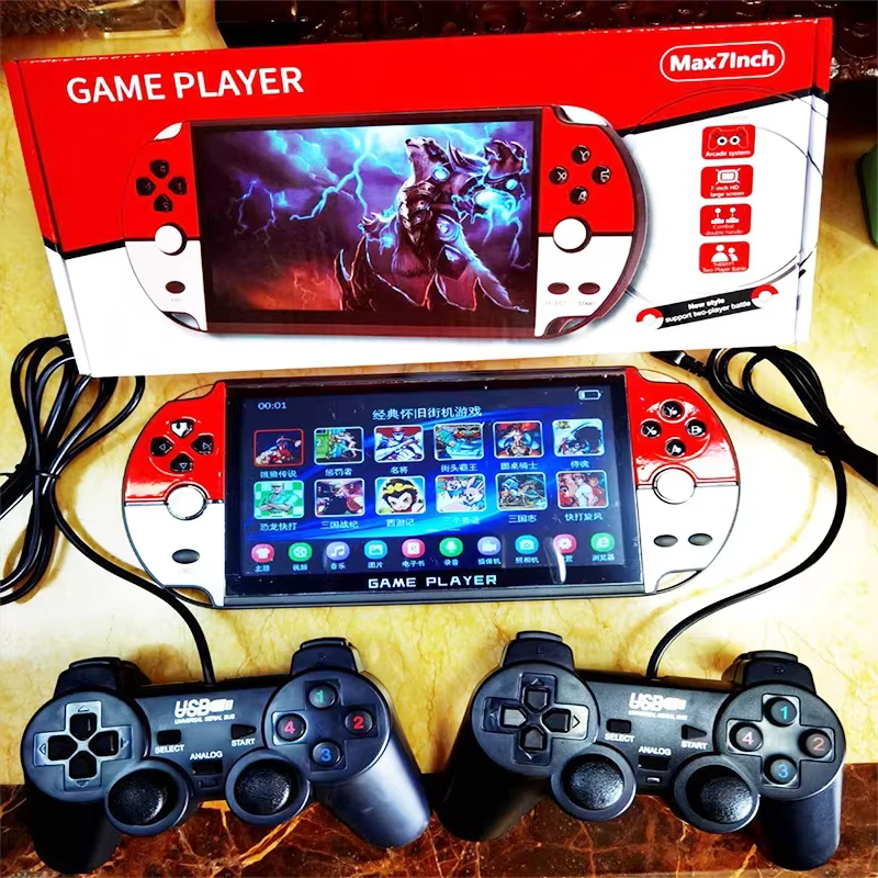 X12 PLUS Video Game 7inch LCD Double Rocker Portable Handheld Retro Game Console Video MP5 Player TF Card for GBA/NES 3000 Games