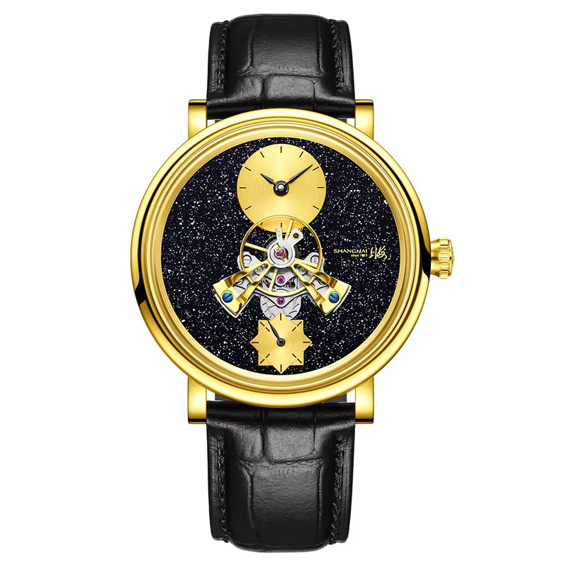 Shanghai Tourbillon Watch Sky Dome 43mm SeriesCentral Flywheel Dial Sapphire Men Mechanical Watch Automatic Mechanical Watch F28