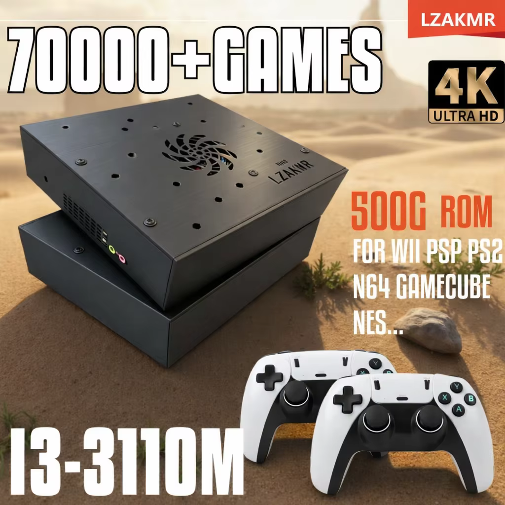 Plug&Play on TV Retro Gaming Device Loaded 70000+ Games for Wii PS2 DC PSP NGC N64 500G X8 Console Win11 Children's Gift