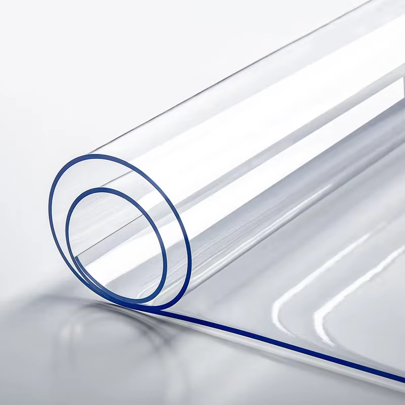 PVC Transparent Table Protector 0.7mm Thick Waterproof Oil-Proof Cover for Kitchen Desk and Dining Table Ideal for Home & Office