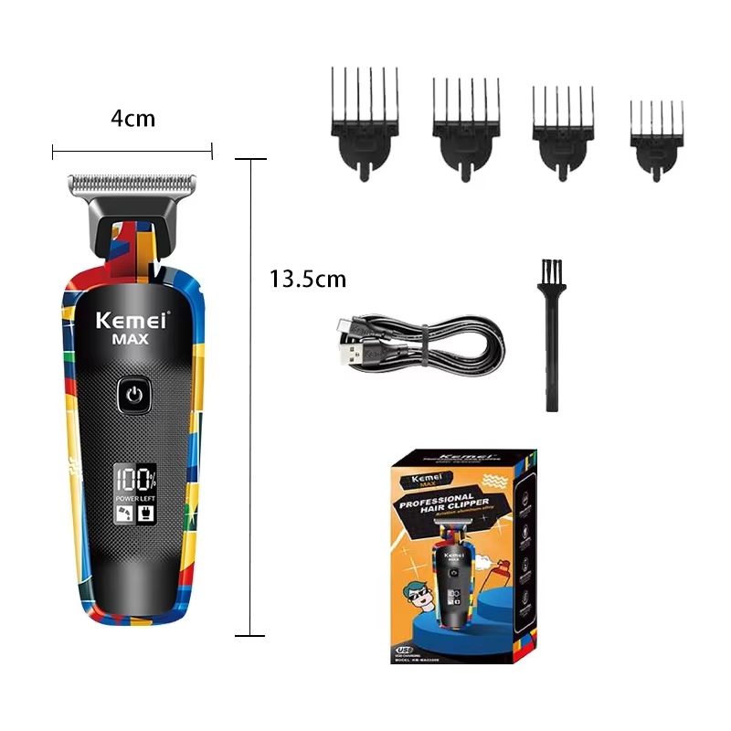 Kemei KM-MAX5090 Electric Hair Clipper Multifunctional Home Hair Trimmer Printing Graffiti Razor USB Men's Electric Shaver
