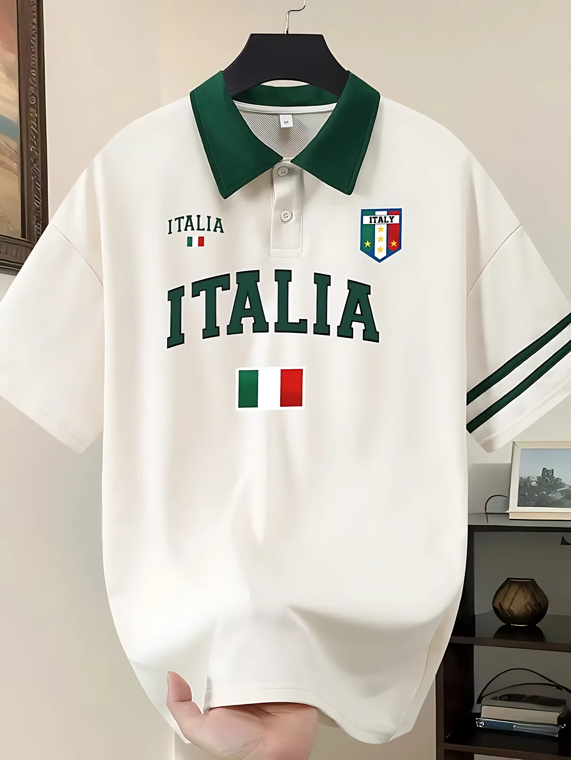 2026 Summer Men's Polo Shirt with Letter Print Breathable Lightweight Casual Fashionable Outdoor Men's Clothing