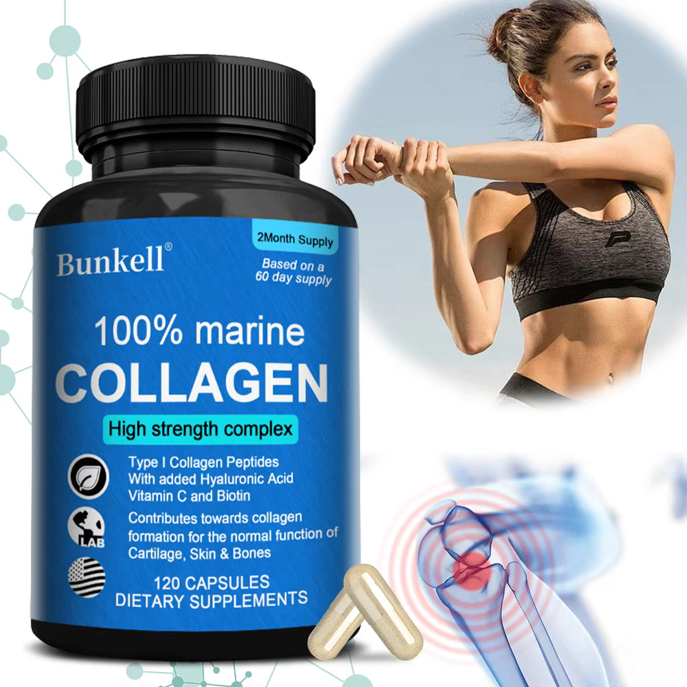 Marine Collagen 1200mg - Biotin, Hyaluronic Acid, Skin Firming, Anti-Aging, Hair Nail Growth, Joint Cartilage & Immune Support