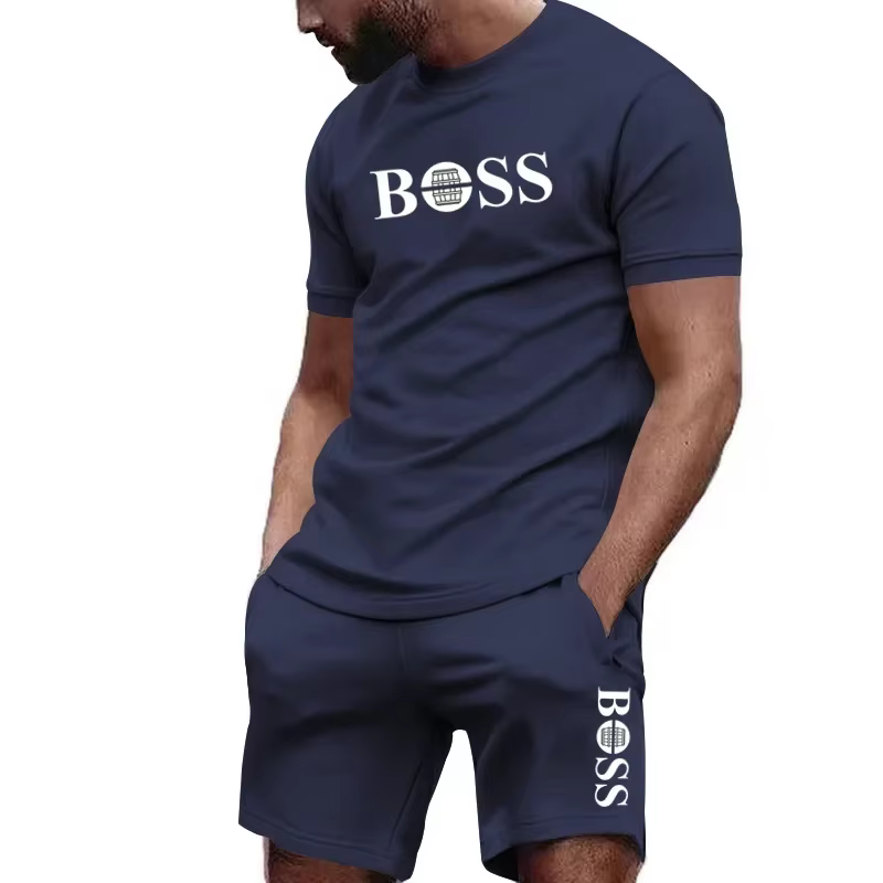 Men's two-piece sportswear short-sleeved T-shirt and pants set running and fitness sportswear summer 2025 big discount