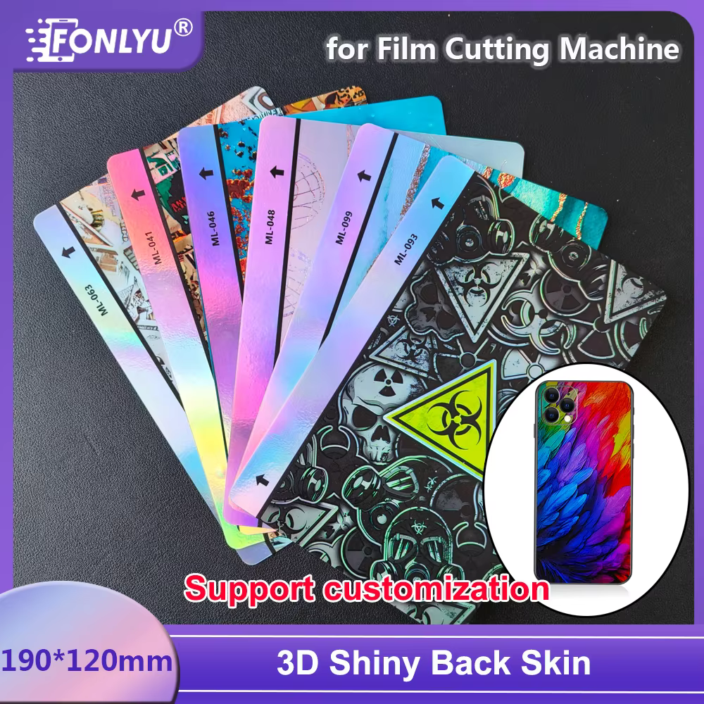 FONLYU 3D Shiney Embossed Back Skin Sticker Protective Film Rear Membrane Cover For Mobile Phone Hydrogel Film Cutting Machine