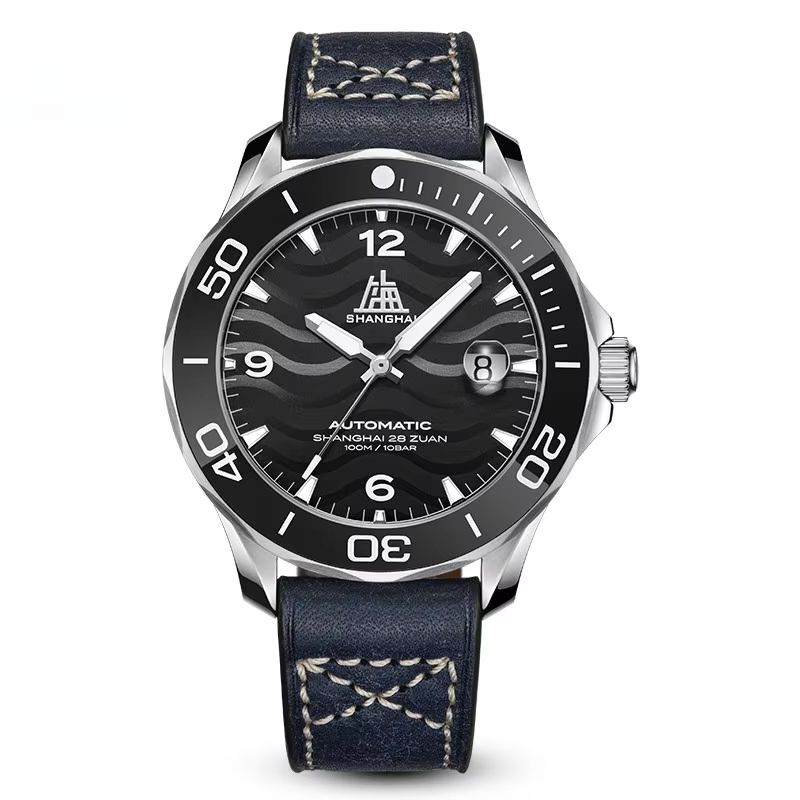 Shanghai Watch Men's Tribute Series Pilot Water Pattern Dial Luminous Mechanical Watch