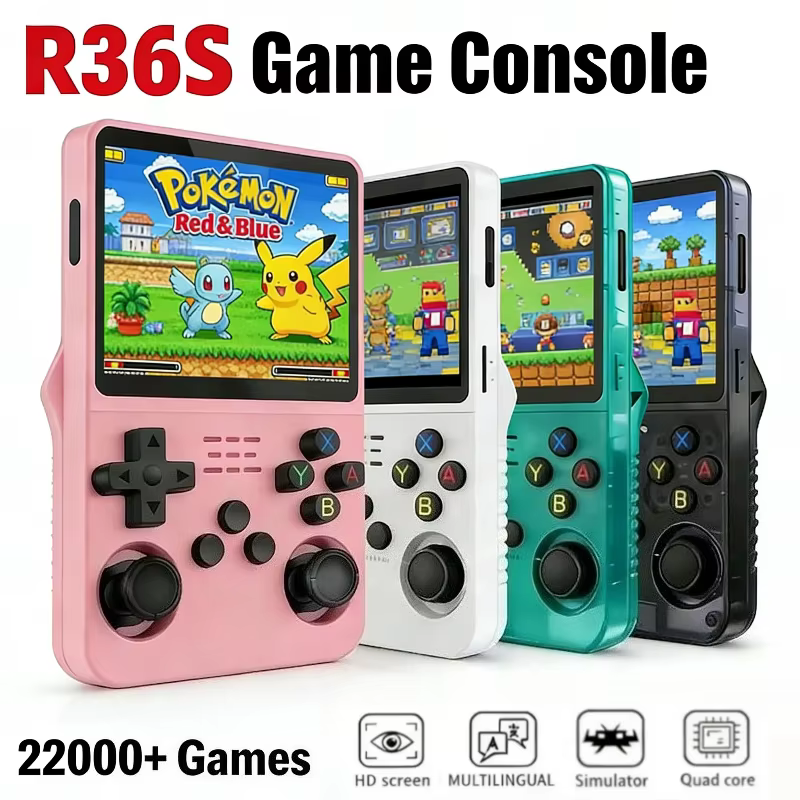 Classic Retro Handheld R36S ARKOS System 3.5 Inch IPS Screen Portable Pocket Video Player 128G Games Boy Gift Console