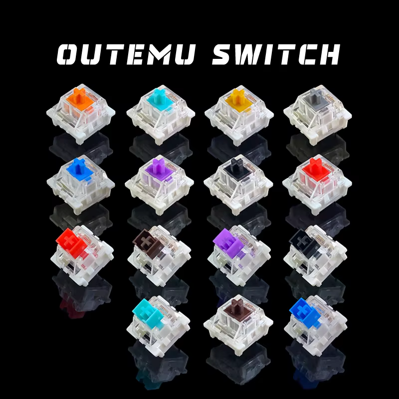 Outemu Switch for Keyboard 3Pin Linear Tactile Clicky Silent Switches for Mechanical Keyboards Gray White Red Blue Gaming Switch