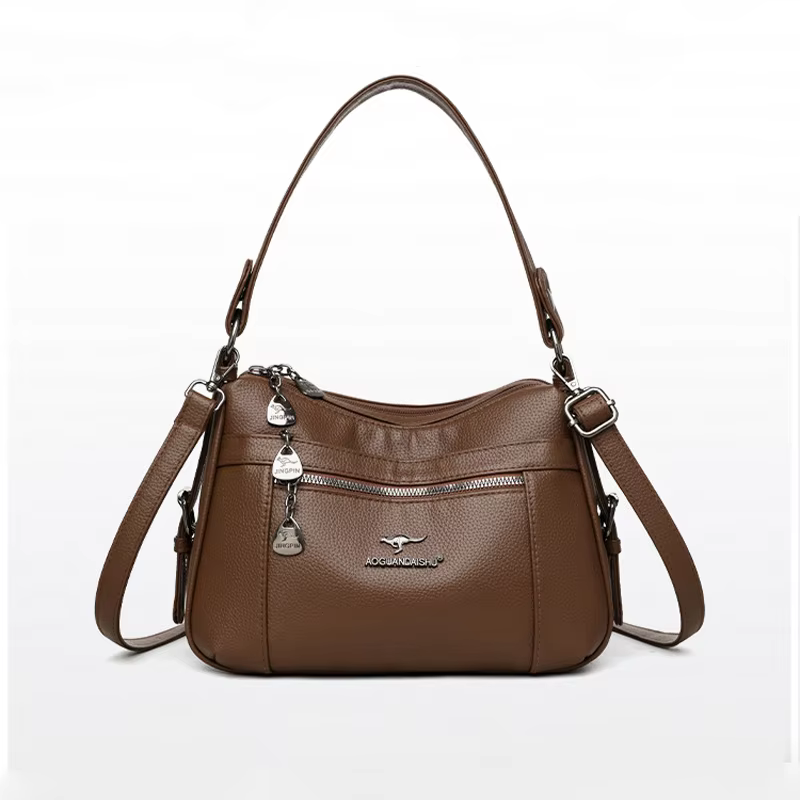 Simple single - shoulder and cross - body bags with multiple compartments and large capacity, designed for middle - aged moms