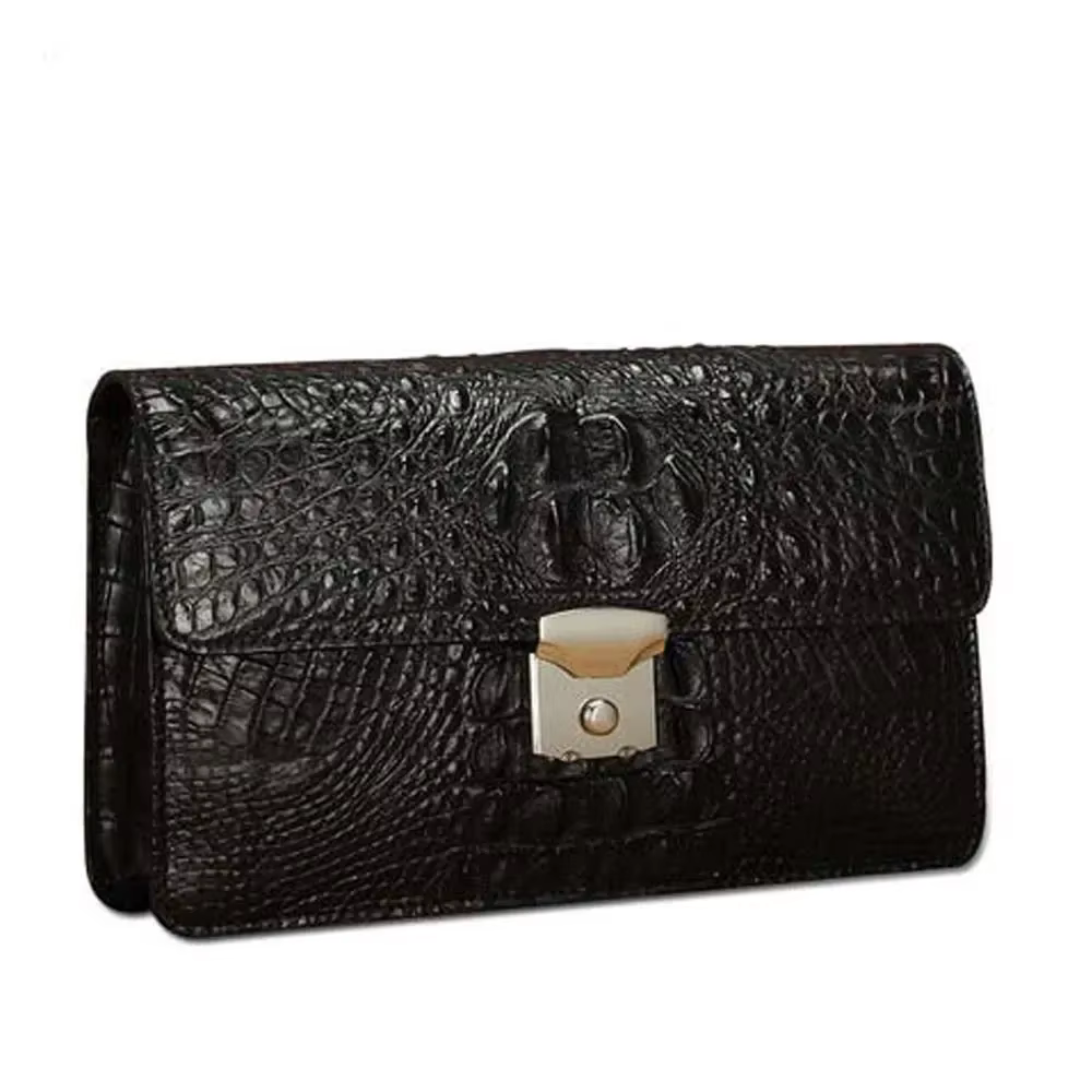 lukani new crocodile men  Hand bag  With a combination lock  manual  large capacity  Hand caught bag Male clutch bag men wallet