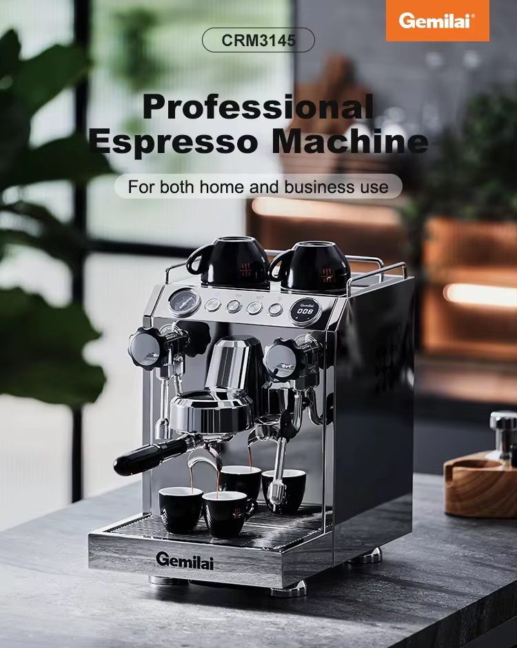 Coffee Gemilai G3145B 15Bar Commercial Espresso Coffee Maker Instant Thermoblock And 1L S.S Boiler ULKA Pump Barista Tools