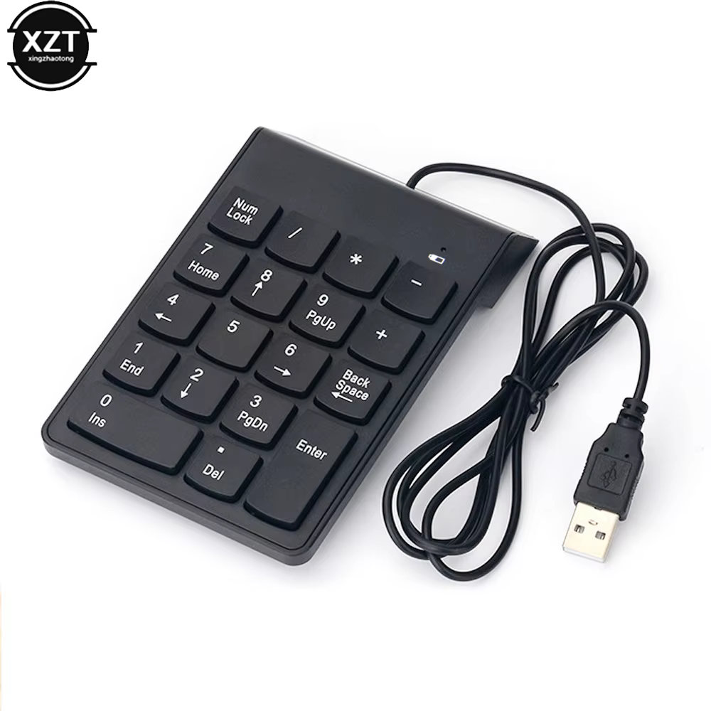 Universal Numeric 18 Keys Keypad USB Wire Mini Number Keyboard Keycap for Laptop Desktop PC Computer Numpad Keyboard Accountant