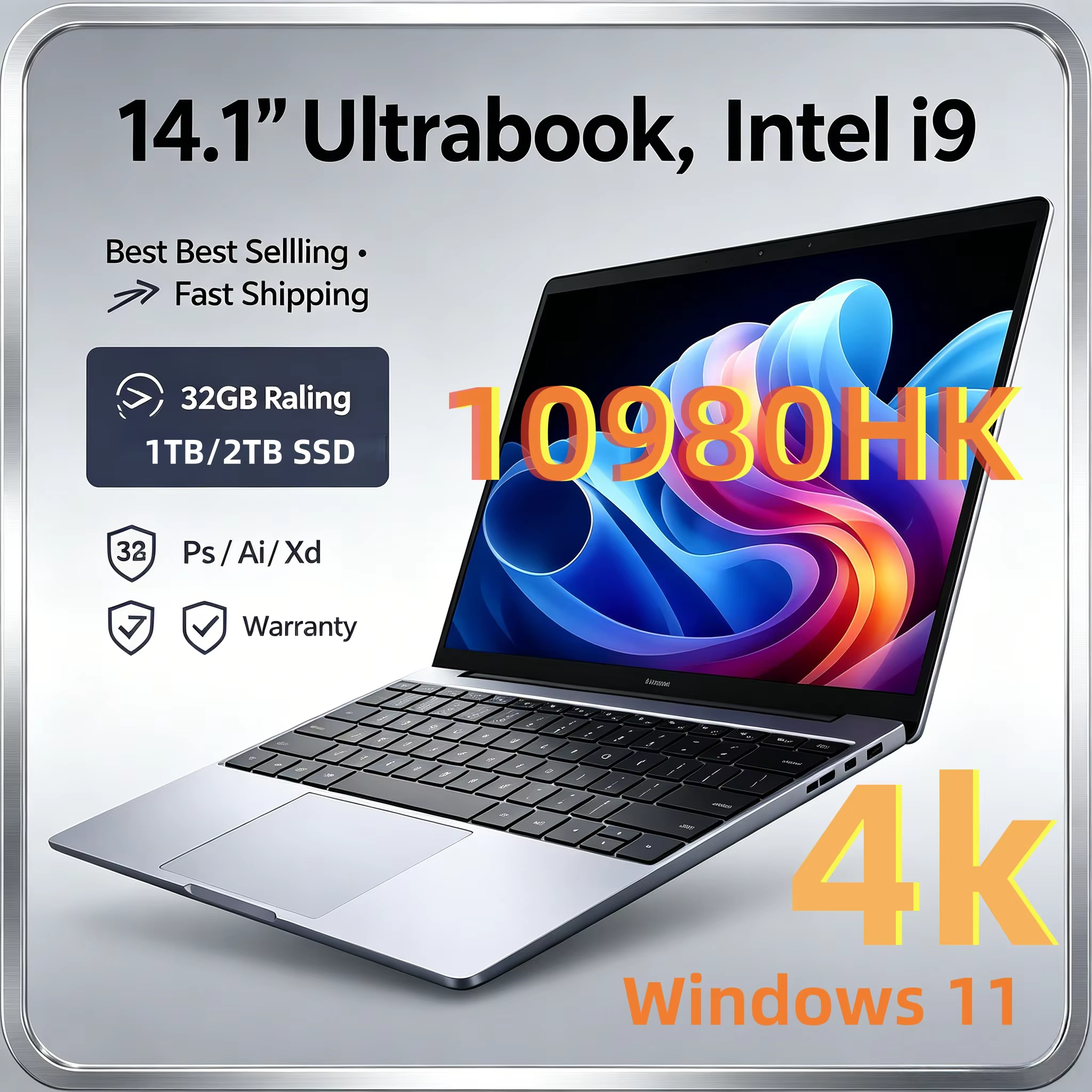 LENO Intel Core i9 10980HK 14.1 inch laptop 16GB RAM 2TB SSD Windows 11 Por Office PC Notebook computer Portable Gaming laptops