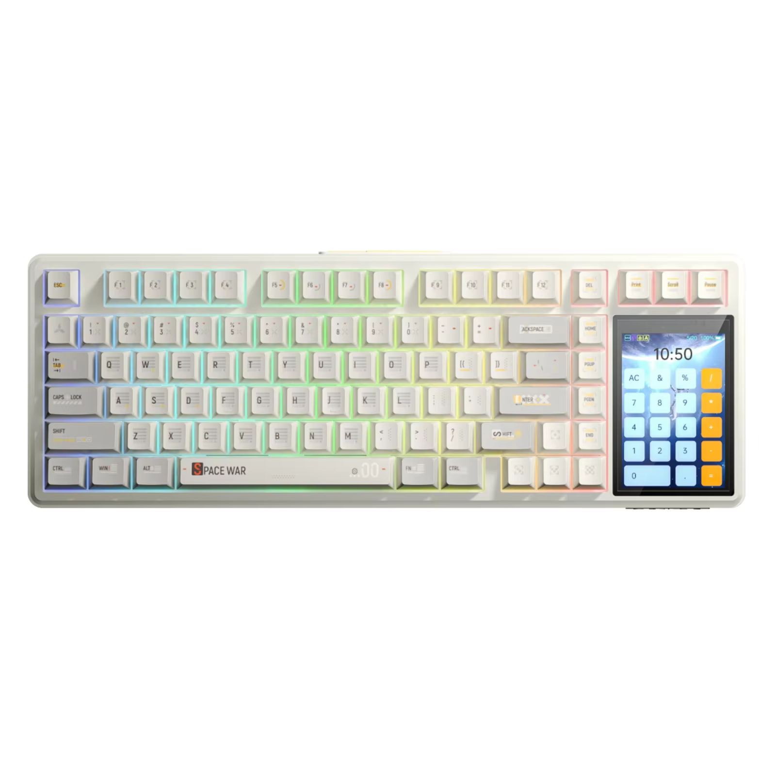 AULA L99 75% Layout Hot-Swap Gasket Wired/Bluetooth/2.4GHz Wireless Mechanical Gaming Keyboard with 3.98-inch Screen & 8000mAh