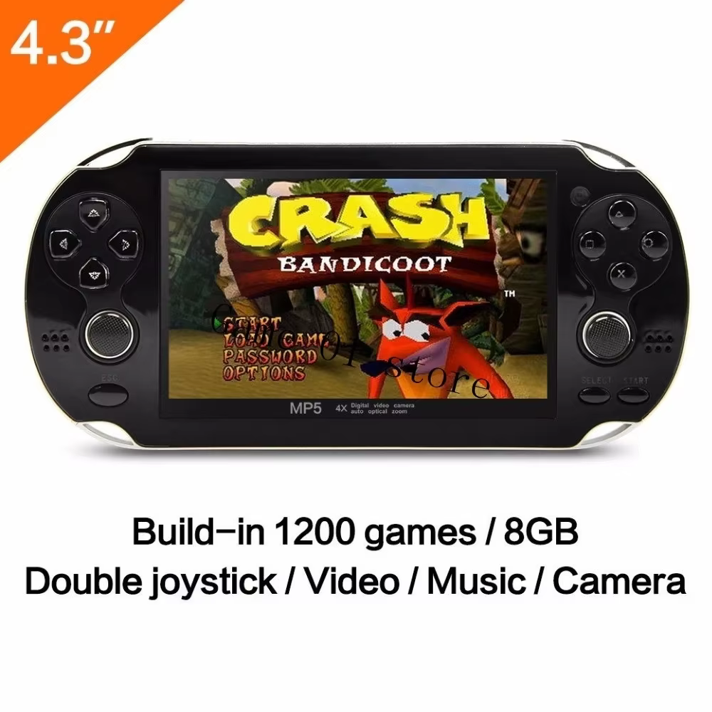 Dual Rocker Handheld Retro Portable Video Game Console Gamepad 4.3 Inch 8GB Consol Support For PSP Game Camera Video E-book