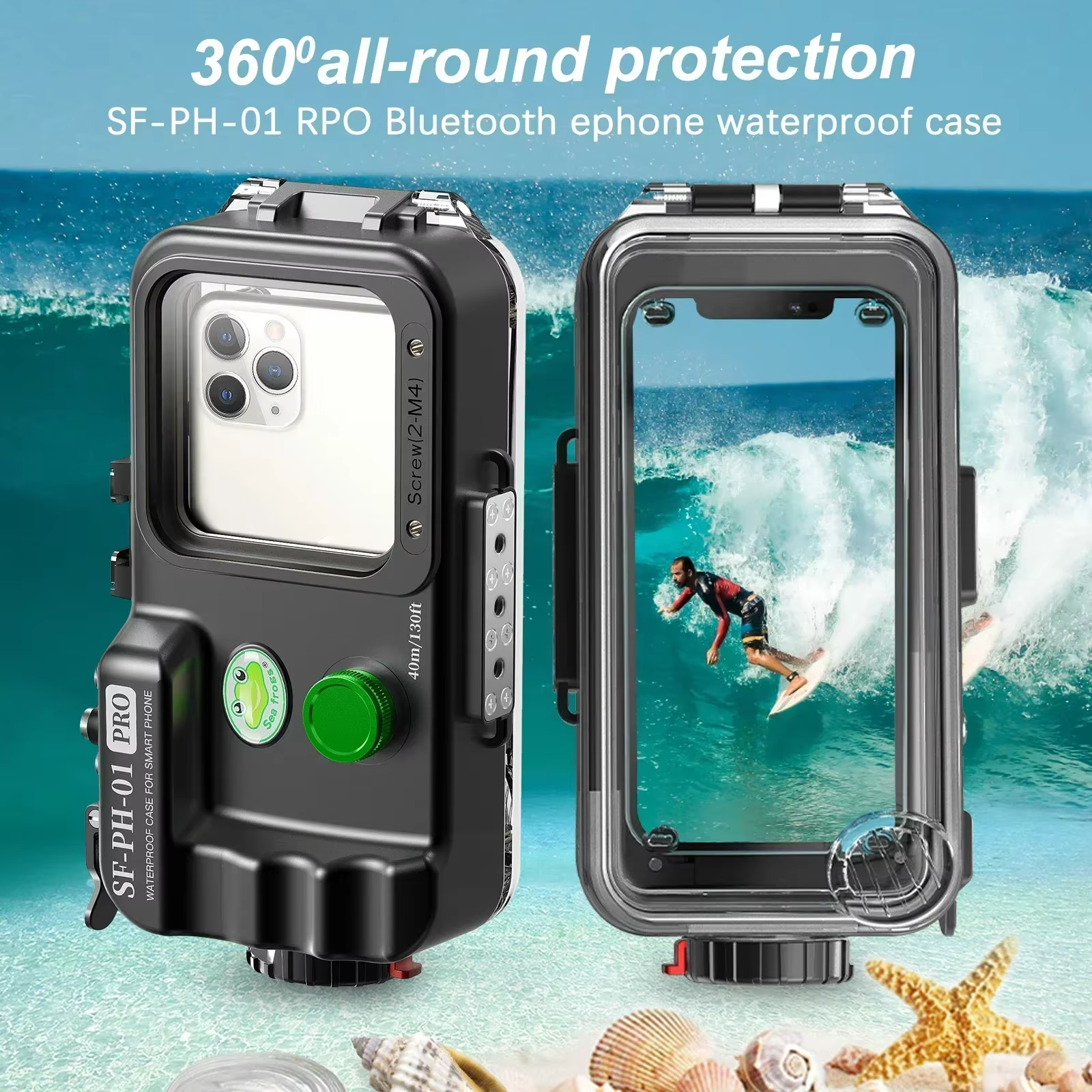 Seafrogs 40MProfessional Diving Phone Case for iPhone 17 16 15 14 13 ProMax Series Waterproof Cover For Samsung S26 S25 S24Ultra