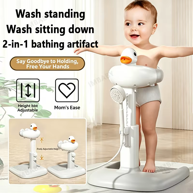 Suporte para Banho de Bebê, Ajustável em Altura, Dobrável, Antiderrapante para Uso Doméstico, Equipamento de Banho Infantil