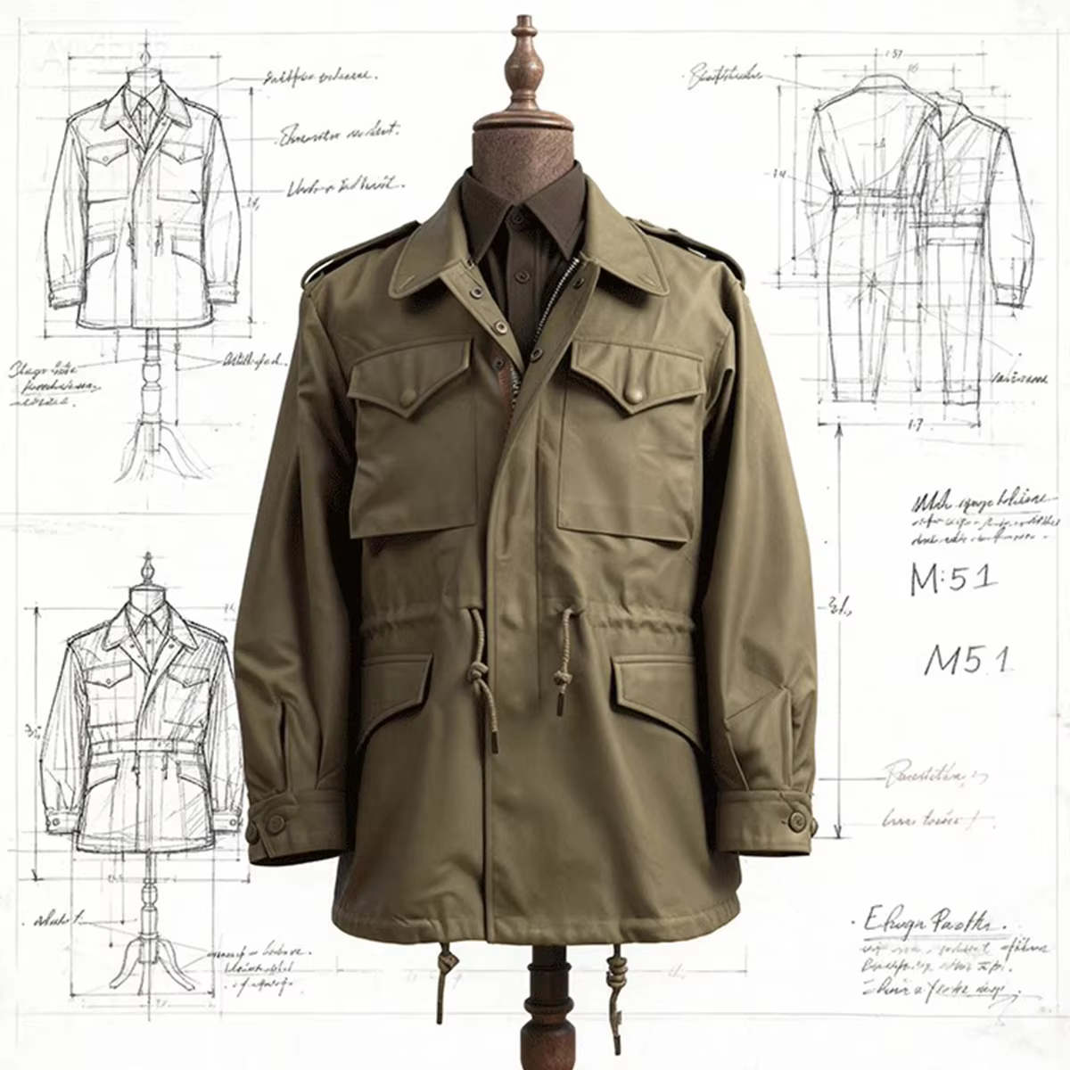 M51 Jacket Coat Parka Short Version Windbreaker Workwear Pure Cotton High Density Satin Fabric Men Military Outdoor Casual Wear