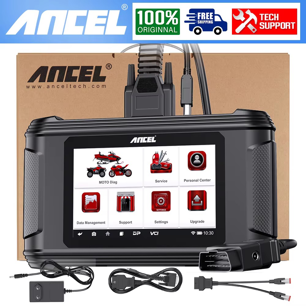 ANCEL MT510 Motorcycle Scanner All System for BMW/DUCATI/HARLEY Support 30+ Functions ECU Reset Motorcycle OBD2 Diagnostic Tool
