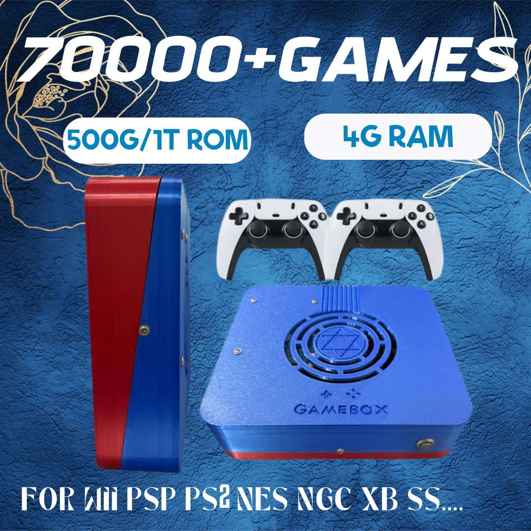 Dual System GD10 Plug&Play on TV I3-3110M Game Console 500G/1T ROM 70000+Games For Wii PS2 N64 PSP GameCube N64 Wireless handle
