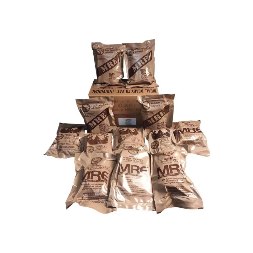 US Meals Ready to Eat 12 Pack Emergency Rations Freeze Dried Food with Heater Entree Dessert MRE Kit for Survival Camping