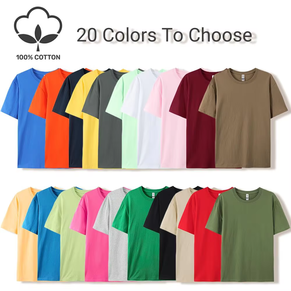 20 Colors Solid Color Summer Soft 100% Cotton Womens T-Shirts Y2K Loose Clothes Fashion Tee Tops Street Multicolor Short Sleeve