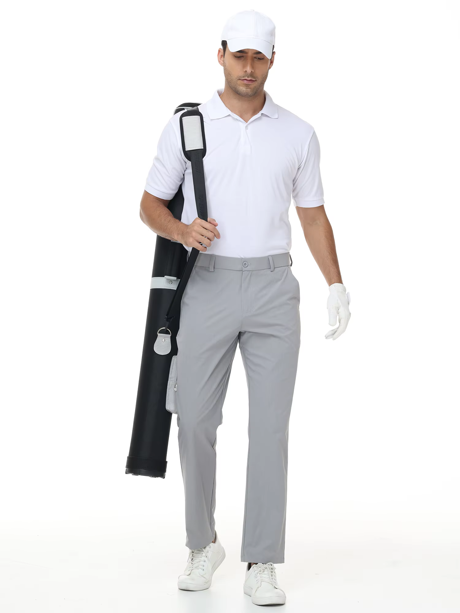 Men's Golf Pants Quality Stretch Fabric Work Dress Pants Lightweight Business Casual Trousers Slim Straight Suit Pants