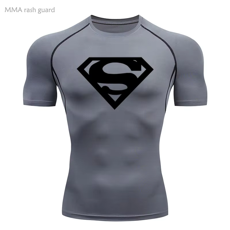 Sports Compression Shirt Men's T-Shirt Short Sleeve Quick Dry Summer Fitness Top Bodybuilder T-shirt Running Men's Gym Clothing