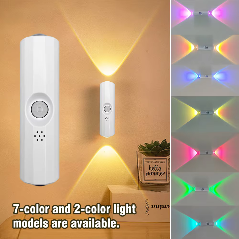 LED Motion Sensor Night Light, USB-C Rechargeable Adjustable Wall Light,  Wireless Stick-On Lamp for Bedroom Hallway Closet