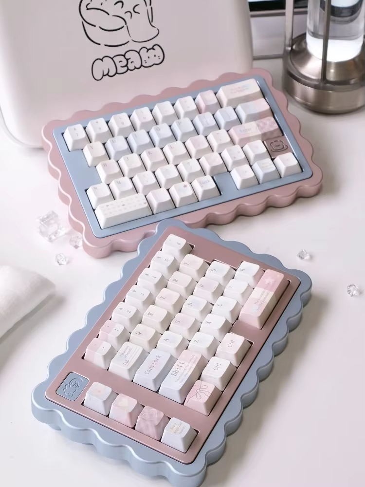 Soda Cracker Split Mechanical Keyboard Aluminum Kit Wireless RGB Gasket HotSwap Custom Ergonomic Office Gaming Keyboard Pre-sale