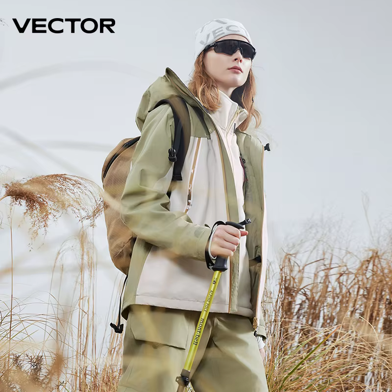 VECTOR Men Woman 3-in-1 Outdoor Jackets Hiking Jacket Waterproof Windproof Outdoor Camping Coat 100% Nylon  Chaquetas Hombre