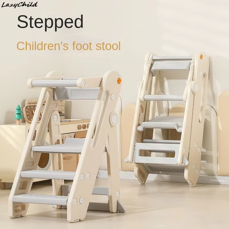 Lazychild escada aprendizagem torre de lavagem do bebê passos escada fezes dobrável criança escalada pé peddle bebê lavar as mãos escadas