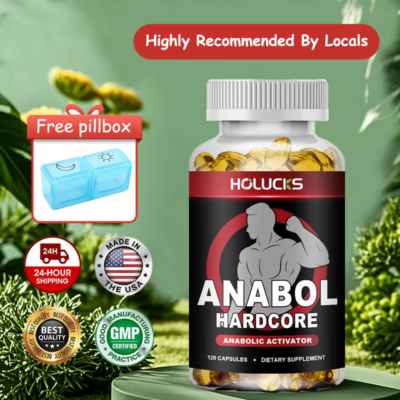 HOLUCKS Premium Anabol Muscle Capsules, Support Muscle Function, Stamina, Strength & Steady Body Condition for Regular Athletes