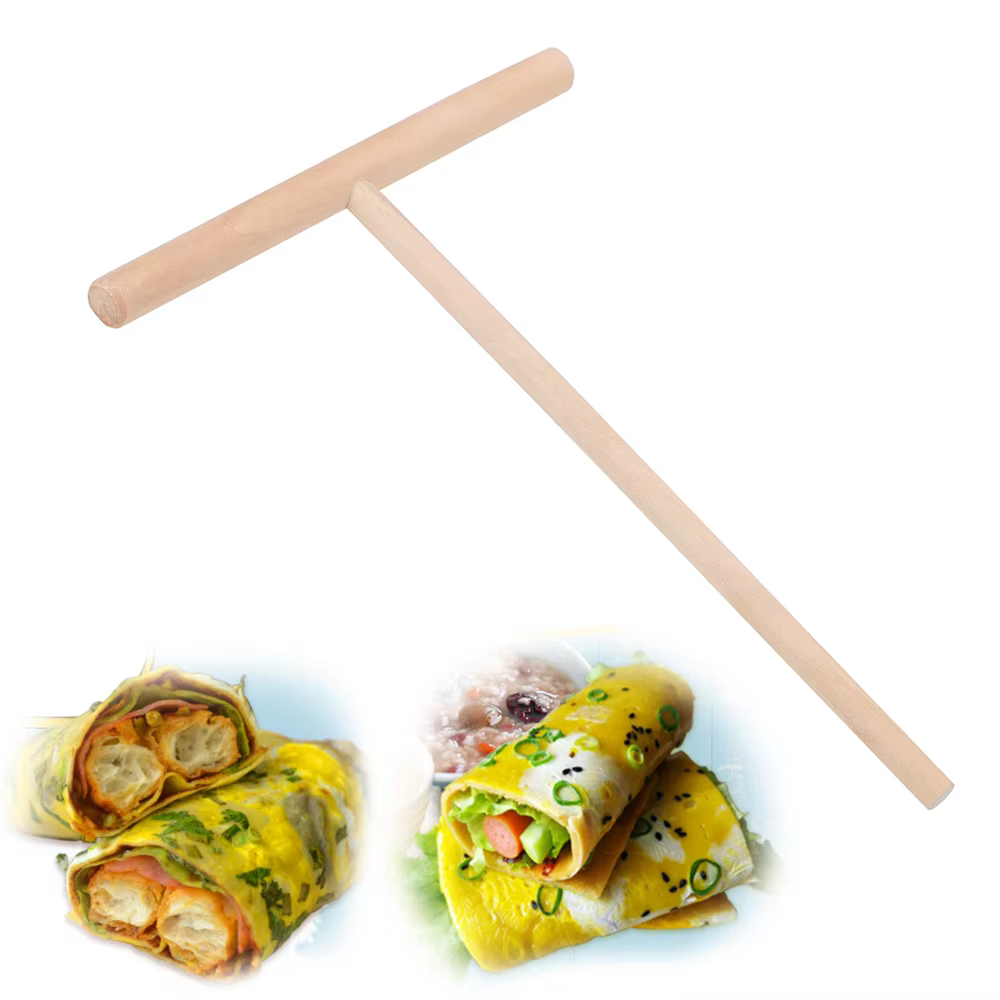 Pancake Batter Spreader Stick Wooden Home Kitchen Tools Chinese Specialty Crepe Maker Pancake Tool