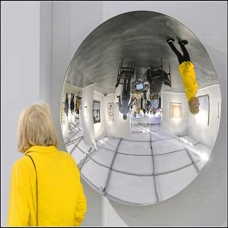 concave mirror sky mirror Stainless steel 170cm-180cm background wall pendant living room Bedroom villa wall decoration
