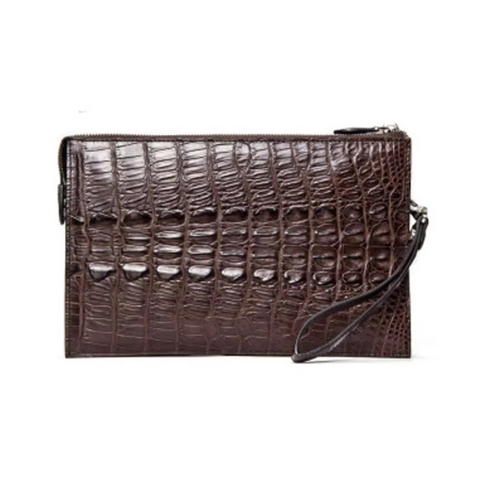 menggeka crocodile  handbags  male  fashion  business male envelope bag  large capacity  Men crocodile  bags  black