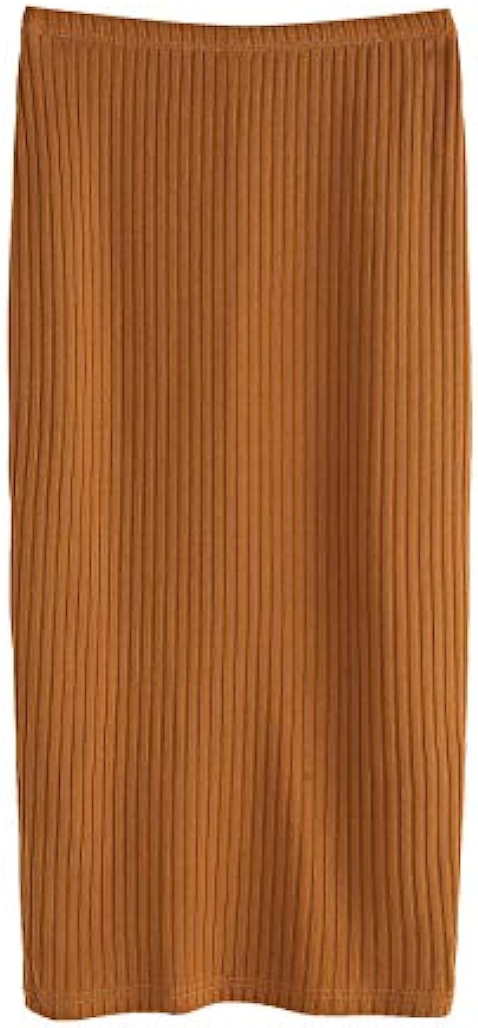 SheIn Women’s Basic Plain Stretchy Ribbed Knit Split Full Length Skirt