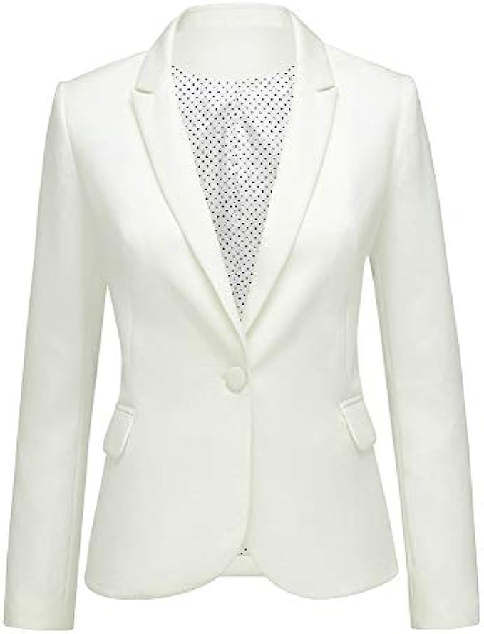 luvamia Women’s Long Sleeve Formal Notch Lapel Button Down Blazer Pockets Jacket