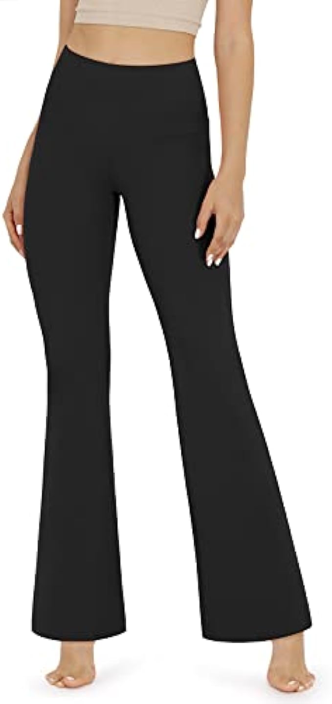 ODODOS Women’s Bootcut Yoga Pants Tummy Control Non See Through Bootleg Gym Workout Pants